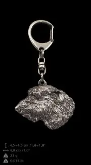 Irish Wolfhound silver covered keyring, high quality keychain Art Dog