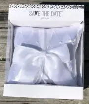 Beautiful Diamond Pearl Bow Save The Date Wedding Ring Ceremony PILLOW