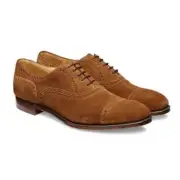 Handmade Camel Suede shoes Mens Toe Cap Oxford Wingtip shoes Lace Up Shoes Men