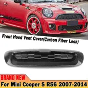 LBQ ABS Front Engine Bonnets Hood Vent Scoop For Mini Cooper S R55 R56 R57 R58 2013-17 Glossy Black /Carbon Fiber Air Outlet Cover Carbon Fiber Look