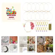 12 Pack Floral Hoop with Stand and LED Fairy Lights 18 inch Metal Rings for D...