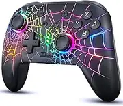 Switch Pro Controller Wireless Control - Compatible with Nitendo Switch/OLED/Lite, 1000mAh Rechargeable Switch Controllers with 9 Colors LED, Turbo, Vibration, Wake Up