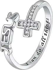[Generic] Adjustable Cross Ring for Daughter Granddaughter Easter Religious Faith Jesus Christian Gifts
