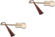 Tofficu 2pcs Safe Bamboo Book Mark Practical Reading Tool Stylish Guitar Shape