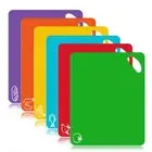 6pcs/set Flexible Cutting Board Mat Set Rectangle Chopping Board Meat