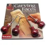Enlow Carving Faces Workbook & 4pc Woodcarving Tool Set Customized by Harold ...