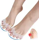 2 Pairs Toe Separators, Gel Silicone Bunion Toe Straightener, Rubber Toe Stretch