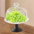Cake Stand with Lid Footed Appetizer Plate Dustproof Food Storage Platter