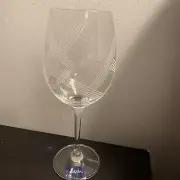 MIKASA Crystal EXPRESSIONS Geometric Shapes Pattern 8 5/8" WHITE WINE GLASS ~
