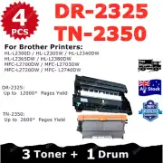 Combo Compatible Toner 3x TN-2350 + 1x Drum DR-2325 For Brother HLL2300D L2305W