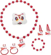 FOYTOKI Adorable Girls Jewelry Set Necklace Bracelet Set for Boys and Girls Toddler Girls Charm Bracelet Kit Colorful Plastic Beads
