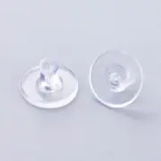 100pcs Clear Plastic Round Earnuts Safety Earring Backs Stopper Findings 6x10mm