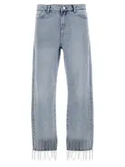 [Karl Lagerfeld] Karl Lagerfeld-Rhinestone Fringed Jeans Celeste-Donna 26 Blue