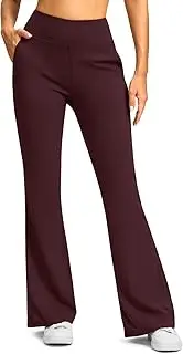 [DSAoTeng] Women Stretchy High Waisted Loose Wide Leg Yoga Pants - with Pockets Wide Leg Trousers Bootcut Design for Casual Work Fitness
