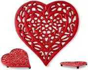 Cast Iron Heart Trivet | Decorative Cast Iron Trivet for Kitchen Countertop or D
