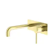 Amelie Wall Basin/Bath Mixer Pin with Plate 185mm Spout Brushed Gold BDO250810bBG