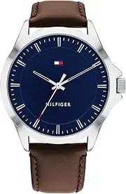 [Tommy Hilfiger] Macy'S Essentials Brown Calfskin Navy Dial Men's Watch