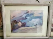 EMILIO LANZI PAINTING AMERICAN IMPRESSIONISM ANTIQUE WATERCOLOR 1 of a Kind