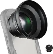 NEEWER HD 65mm Telephoto Phone Camera Lens with Lens Hood Only for 17mm Thread Backplate Cell Phone Cage Case, 1.7X Zoom Lens Attachment Compatible with iPhone 16 15 S25 S24 Ultra Android, LS-66