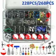 Zide 228/268 Fishing Accessories Kit Set With Tackle Box Jig Hooks Bullet Sinker