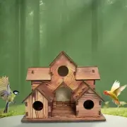 Wooden Bird House Hummingbird Nest Courtyard Gardening Gift Home Decor Hanging