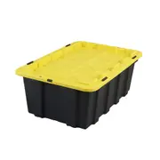 2 x K&A 40L Heavy Duty Plastic Storage Container Stackable Tub Tool Box Black