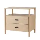 Bedside Table Nightstand 2 Drawers Pine Artiss