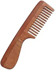 HealthGoodsAU - Pure Neem Wood Wide Tooth Comb with Handle for Thick Hair | Comb with Handle | Wide Tooth Comb| Organic and Natural
