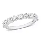 Amour 14k White Gold 5/8 CT TDW Princess-Cut Diamond Semi-Eternity Ring