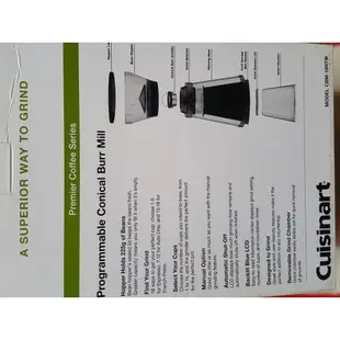 Cuisinart 磨豆機 數位錐式咖啡研磨器 CBM-18NTW 美膳雅 不鏽鋼 <請先聊聊>