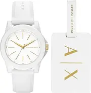 [Armani Exchange] Women's White Silicon Lady Banks Analogue Watch, 40mm