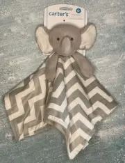 NEW Carters Grey White Elephant Baby Blanket Cuddle Plush Lovey