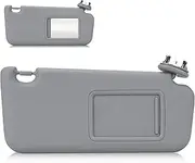 Right Passenger Side Sun Visor for Toyota RAV4 2006 2007 2008 2009 2010 2011 2012 2013, Replace for 74310-42452-B2, Grey Right Side Sun Visor with Light