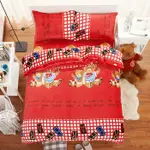 童趣小熊法蘭絨加大四件式床包被套組
