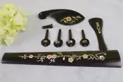4/4 ebony violin tailpiece Violin peg End pin chin rest Fingerboard Pearl Inlay