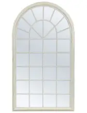 [Cooper & Co] Dome Large Arch Iron Indoor Outdoor Mirror Antique White
