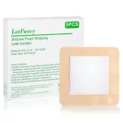 Adhesive Bordered Foam Dressing 4"X 4" BOX OF 5 DRESSINGS/BOX Wound Dressings