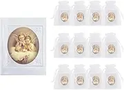 Rotel 12 Pcs Guardian Baby Angel Prayer Books Bulk for Baptism Party Favors,Baptism Decorations Centros De Mesa Para Bautizo En Español,Mi Primera Comunion Recuerdos De Bautizo Para Niña Niño