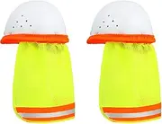 [Blogiiup] Hard Hat Sun Shade, 2Pcs Hard Hat Sun Shade High Visibility Hard Hat Neck Shade Breathable Mesh Hard Hat Shade with Reflective Strips Sun Protection Elastic Hard Hat Sun Shield