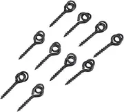 10 Pack High Strength Steel Fishing Bait Screw Connectors with Link Loops for Pop Up Soft Plastic Baits and Terminal Tackle Rigging