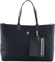 [Tommy Hilfiger] Iconic Twill Tote Bag, Space Blue, One Size