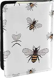 [JEJEA] Funny Bees Print Travel Organizer Credit Cards Case Passport BookPassport Holder Cover Wallet forTraveling,, Black, One Size