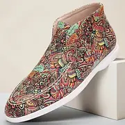 Men's Psychedelic Art Slip-On Sneakers – Bold Pop Art and Bohemian Inspired Design, Comfortable and Vibrant Shoes for Festivals, Casual Outings and Fashion-For