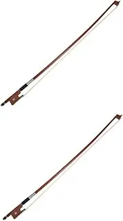 Parliky 2pcs Violin Bow Wood Crafts 1/4 Size Violin Bow for Beginners Wooden Violin Bow Replacement for Violin Starting Bow