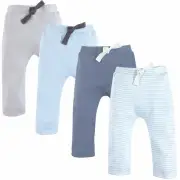 Touched by Nature Organic Harem Pants, 4-Pack, Light Blue Gray