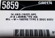 Alpha Wire 5859 14awg M16878/4 Type E Silver (SPC) 200C Hook-Up Wire Green /10ft