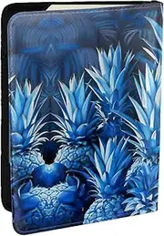 [JEJEA] Blue Pineapple Print Travel Organizer Credit Cards Case Passport BookPassport Holder Cover Wallet forTraveling,, Black, One Size