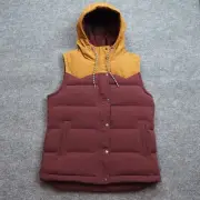NEW Patagonia Bivy Vest Hooded Women's Large Ruby Hooded Puffer Down Red Gold
