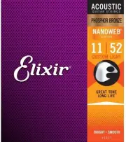 Elixir 16027 NANOWEB Phosphor Bronze Custom Light 11-52 Elixir Acoustic Gui 562