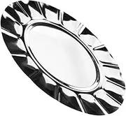 Hoement Stainless Steel Dessert Plate Elegant Appetizer Dish with Rim Design for Snacks Fruits Treats for Camping Parties Picnics Home Use Serving